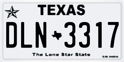 TX license plate DLN3317