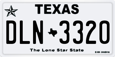 TX license plate DLN3320