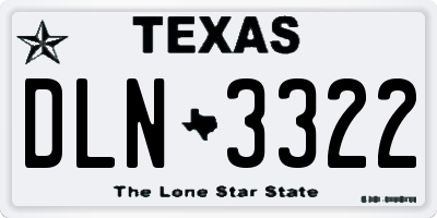 TX license plate DLN3322