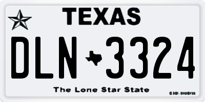 TX license plate DLN3324