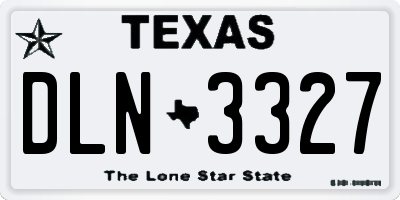 TX license plate DLN3327