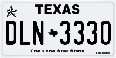 TX license plate DLN3330