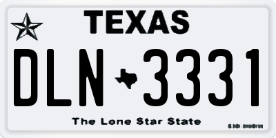 TX license plate DLN3331