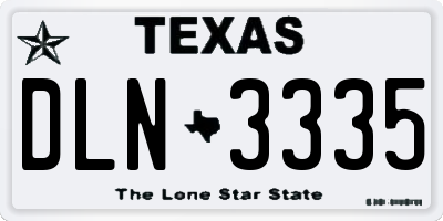 TX license plate DLN3335