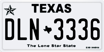 TX license plate DLN3336