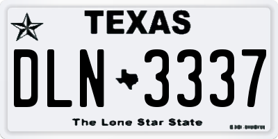 TX license plate DLN3337