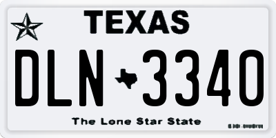 TX license plate DLN3340