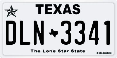 TX license plate DLN3341