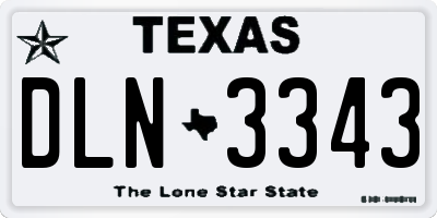 TX license plate DLN3343