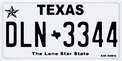 TX license plate DLN3344