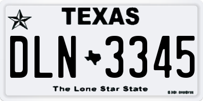 TX license plate DLN3345