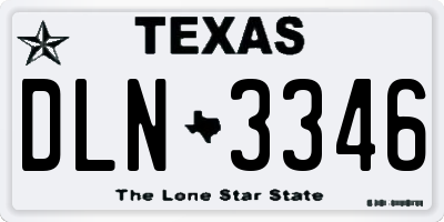 TX license plate DLN3346