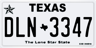 TX license plate DLN3347