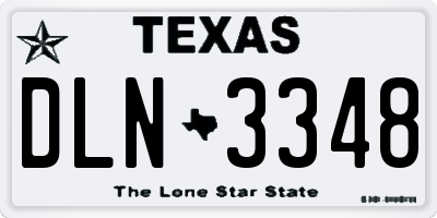 TX license plate DLN3348