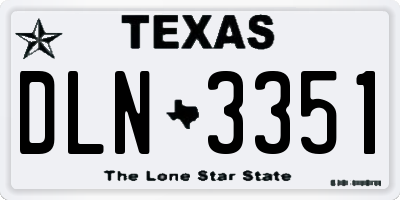 TX license plate DLN3351