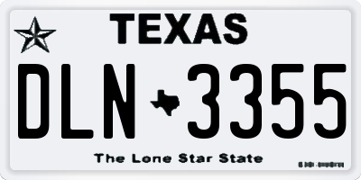 TX license plate DLN3355