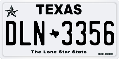 TX license plate DLN3356