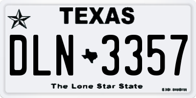 TX license plate DLN3357