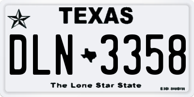TX license plate DLN3358
