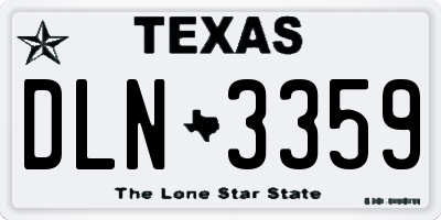 TX license plate DLN3359