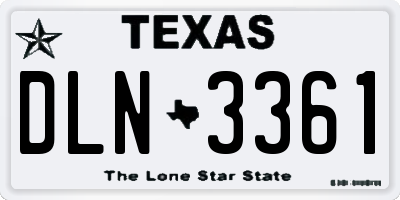 TX license plate DLN3361
