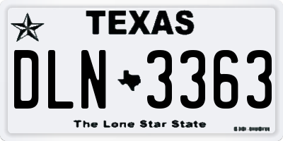 TX license plate DLN3363