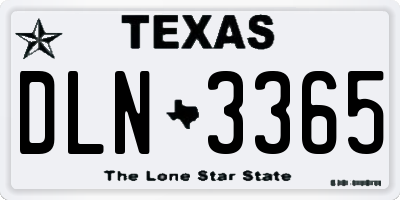 TX license plate DLN3365
