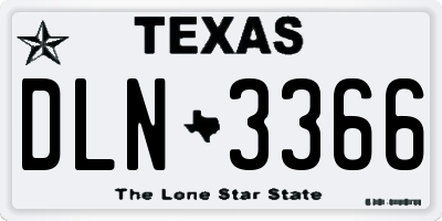 TX license plate DLN3366