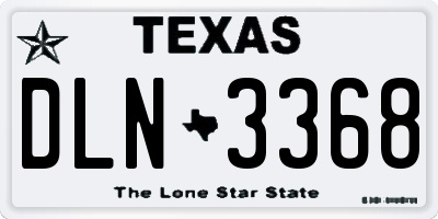 TX license plate DLN3368