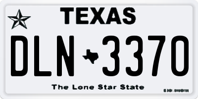 TX license plate DLN3370