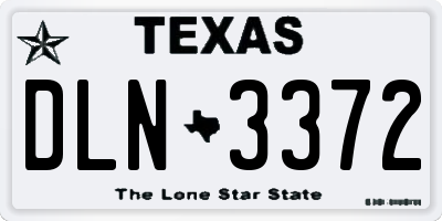 TX license plate DLN3372