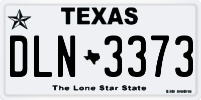 TX license plate DLN3373