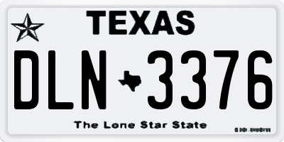 TX license plate DLN3376
