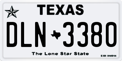 TX license plate DLN3380