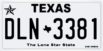 TX license plate DLN3381