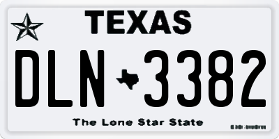 TX license plate DLN3382