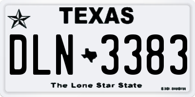 TX license plate DLN3383