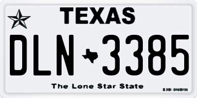 TX license plate DLN3385
