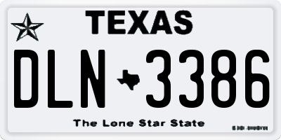 TX license plate DLN3386