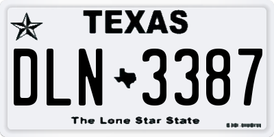 TX license plate DLN3387
