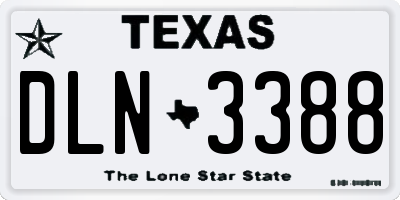 TX license plate DLN3388