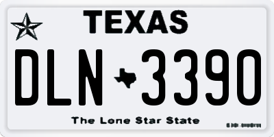 TX license plate DLN3390