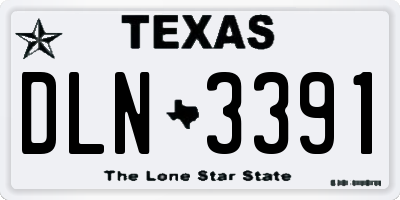 TX license plate DLN3391