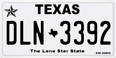 TX license plate DLN3392
