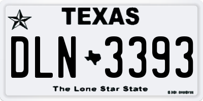 TX license plate DLN3393