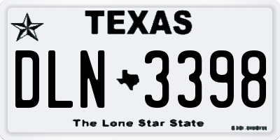 TX license plate DLN3398
