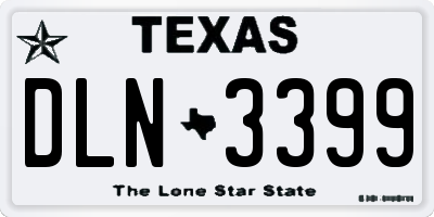 TX license plate DLN3399