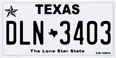 TX license plate DLN3403