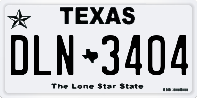 TX license plate DLN3404