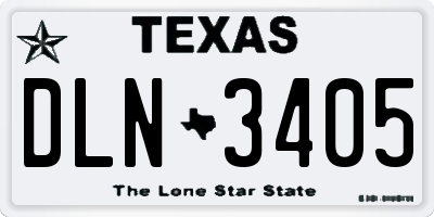 TX license plate DLN3405